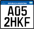 License plate of Argentina, Motorcycles (Mercosur, A123BCD)