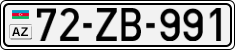 License plate of Azerbaijan, Cars