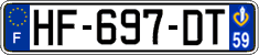 French license plate, SIV (ordinary)