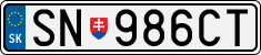 License plate of Slovakia, Cars