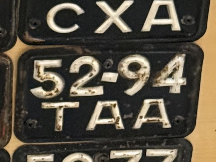 5294 ТАА, License plate without vehicle 
