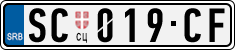License plate of Serbia, Cars