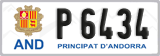 License plate of Andorra, Cars (A 1234)