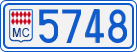 License plate of Monaco, Cars