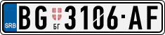 License plate of Serbia, Cars