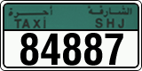License plate of the UAE, Sharjah, Taxi