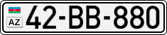 License plate of Azerbaijan, Cars