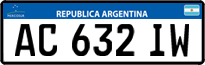 License plate of Argentina, Cars (Mercosur, AB 123 CD)