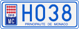 License plate of Monaco, Cars