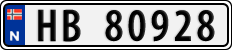License plate of Norway, Cars