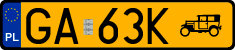 License plates of Poland, Oldtimers