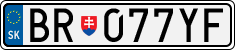 License plate of Slovakia, Cars