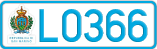 License plate of San Marino, Cars (A1234)