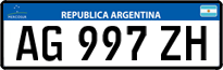 License plate of Argentina, Cars (Mercosur, AB 123 CD)