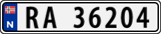 License plate of Norway, Cars
