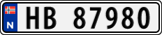 License plate of Norway, Cars