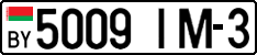 License plate Belarus, Cars (2004)