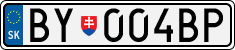 License plate of Slovakia, Cars