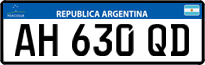 License plate of Argentina, Cars (Mercosur, AB 123 CD)