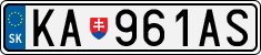 License plate of Slovakia, Cars
