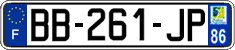 French license plate, SIV (ordinary)
