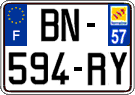 French license plate, SIV (ordinary)