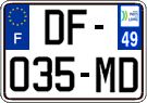 French license plate, SIV (ordinary)