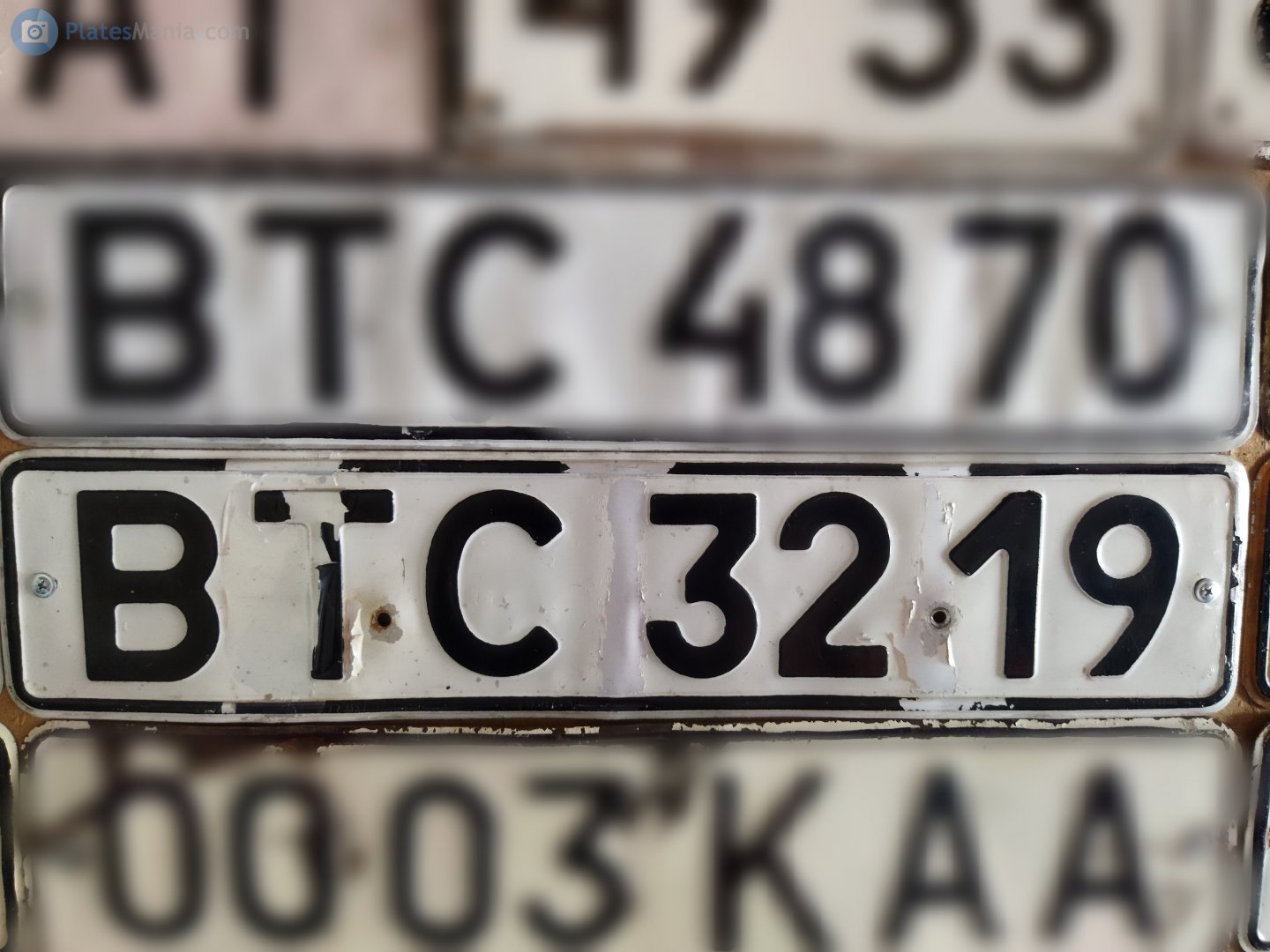 ВТС 3219, License plate without vehicle 