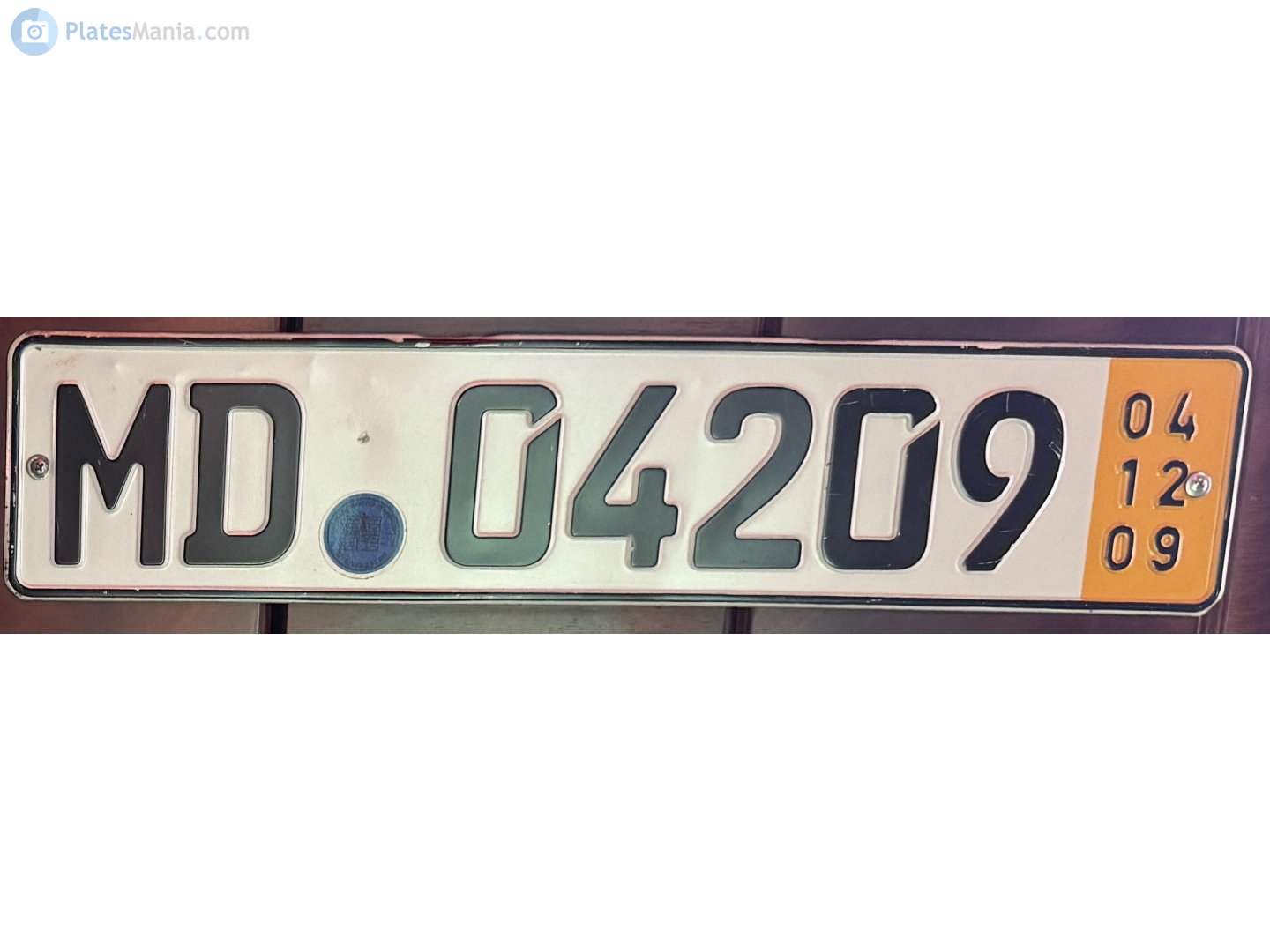MD 04209, License plate without vehicle 