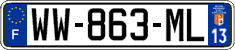 French license plate, SIV (temporary)