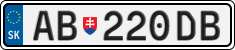 License plate of Slovakia, Cars