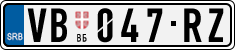 License plate of Serbia, Cars