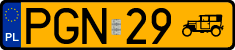 License plates of Poland, Oldtimers