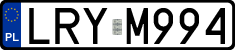 License plates of Poland, Regular car plates