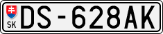 License plate of Slovakia, Cars