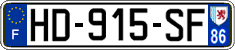 French license plate, SIV (ordinary)