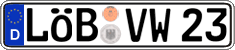 German license plate, Regular plates