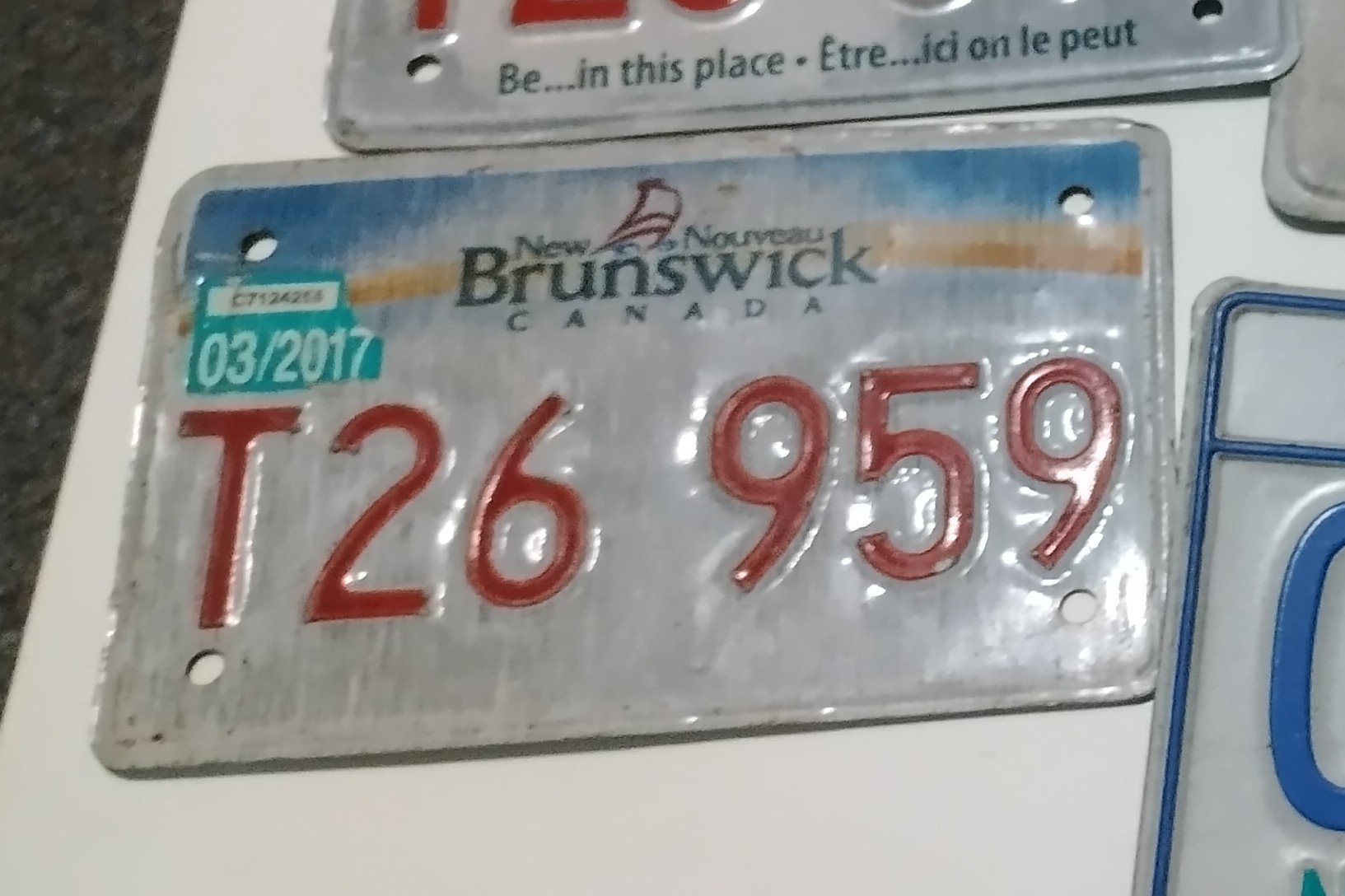 T26 959, License plate without vehicle 