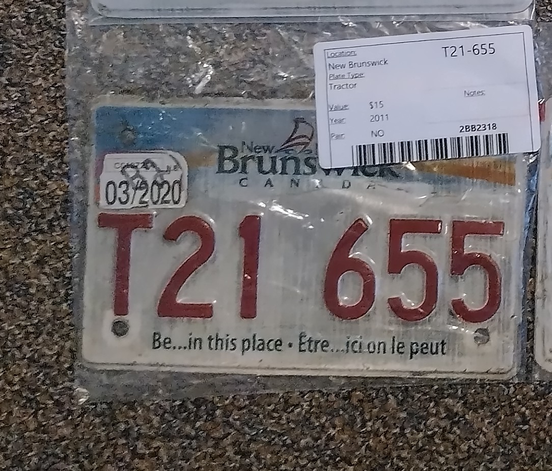 T21 655, License plate without vehicle 