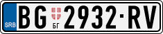 License plate of Serbia, Cars