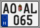 license plates of Hungary, Regular plates (2022)