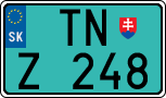License plate of Slovakia, Special vehicles