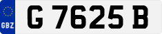 License plate of Gibraltar, Regular car plates (G 1234 A)