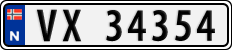 License plate of Norway, Cars