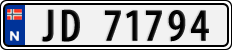 License plate of Norway, Cars
