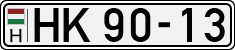license plates of Hungary, Army (1990)