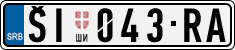 License plate of Serbia, Cars