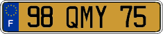 French license plate, FNI