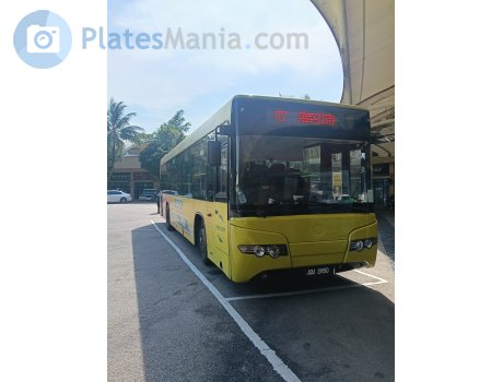 JQU 2850, Yutong ZK6118HGA (Johor State) License plate of Malaysia