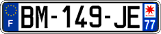French license plate, SIV (ordinary)